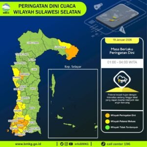 Cuaca Sulsel Didominasi Berawan dan Hujan, BMKG Keluarkan Peringatan Dini Banjir