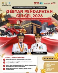 Pemprov Sulsel Gelar Gebyar Akselerasi Pendapatan 2026, Bayar Pajak Kendaraan Berhadiah Umroh dan Mobil
