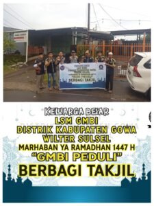 LSM GMBI Distrik Gowa Berbagi Takjil di Hari ke-18 Ramadhan*