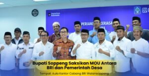 Bupati Soppeng Saksikan MoU Pemdes dan BRI, Perkuat Layanan Keuangan Desa