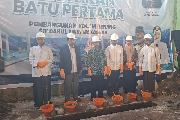 Tingkatkan Kualitas Pendidikan, SIT Darul Fikri Makassar Bangun Kolam Renang
