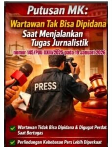 MK Perkuat Perlindungan Wartawan Lewat Putusan No.145/PUU-XXIII/2025