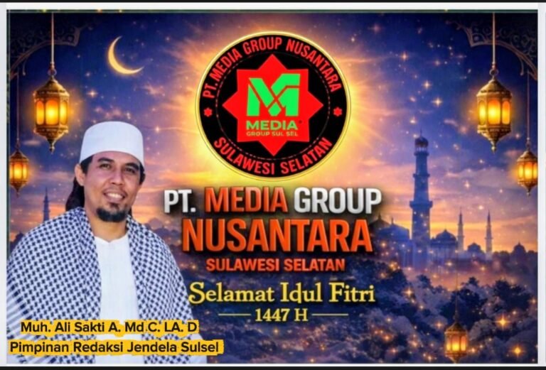 Pimpinan Redaksi, Jajaran, dan Seluruh Jurnalis Jendela Sulsel Sampaikan Ucapan Idul Fitri 1447 H, Pererat Silaturahmi di Hari Kemenangan