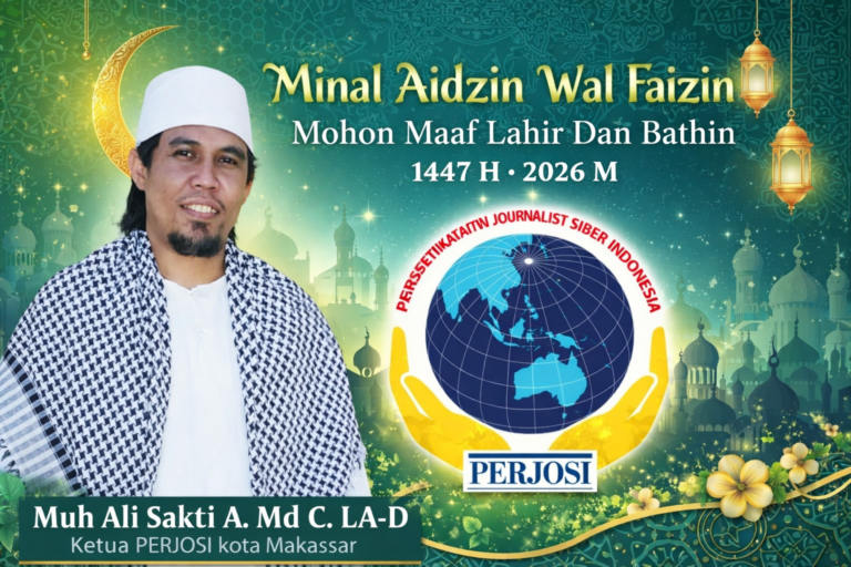 PERJOSI KOTA MAKASSAR SAMPAIKAN UCAPAN IDUL FITRI 1447 H, AJAK PERKUAT SILATURAHMI DAN KEIKHLASAN