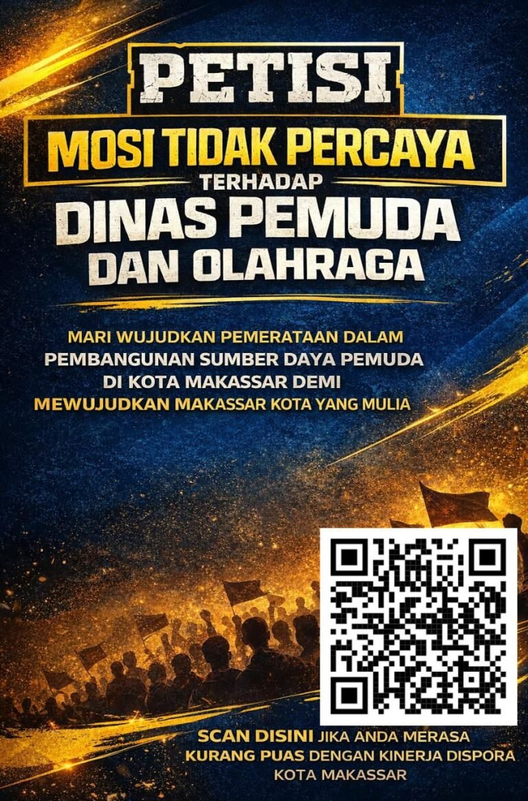 ALIANSI LINTAS OKP LUNCURKAN PETISI MOSI TIDAK PERCAYA TERHADAP KINERJA DISPORA KOTA MAKASSAR