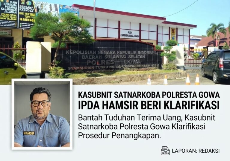 Bantah Tuduhan Terima Uang, Kasubnit Satnarkoba Polresta Gowa Beberkan Kronologi Penangkapan